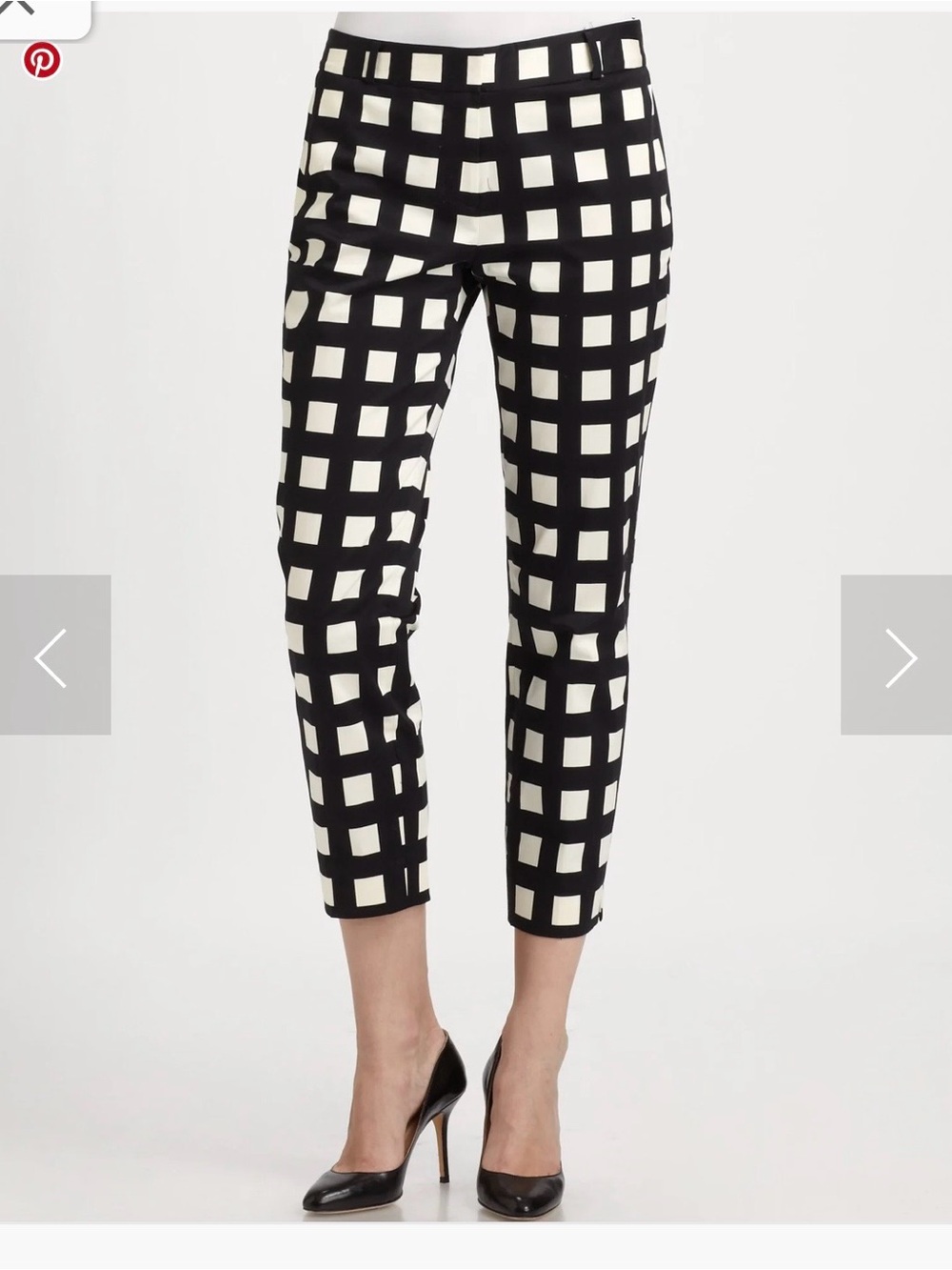 NWT Kate Spade Davis Capri Black Cream Check Pants Size 0